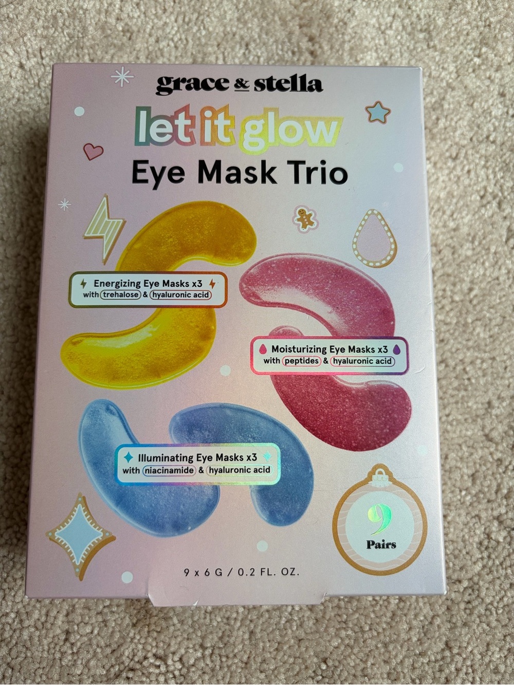 New grace & stella Let It Glow Eye Mask Trio